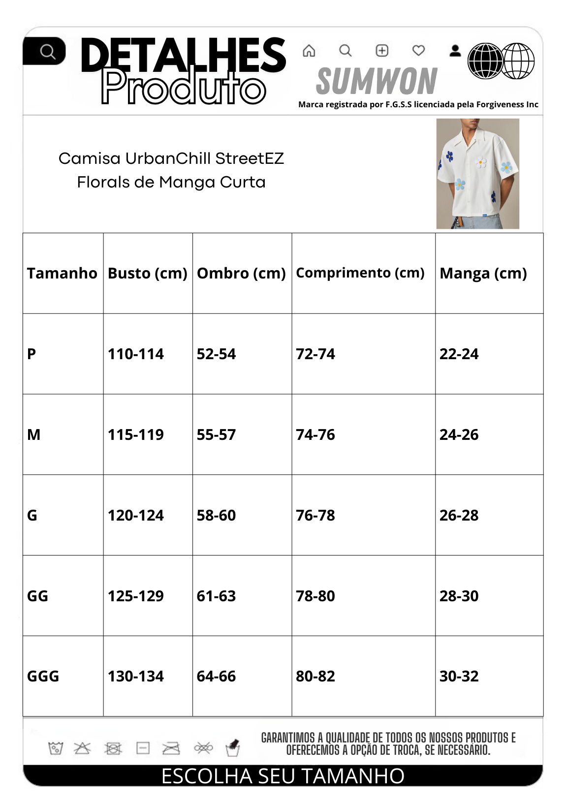 Camisa UrbanChill StreetEZ Florals de Manga Curta