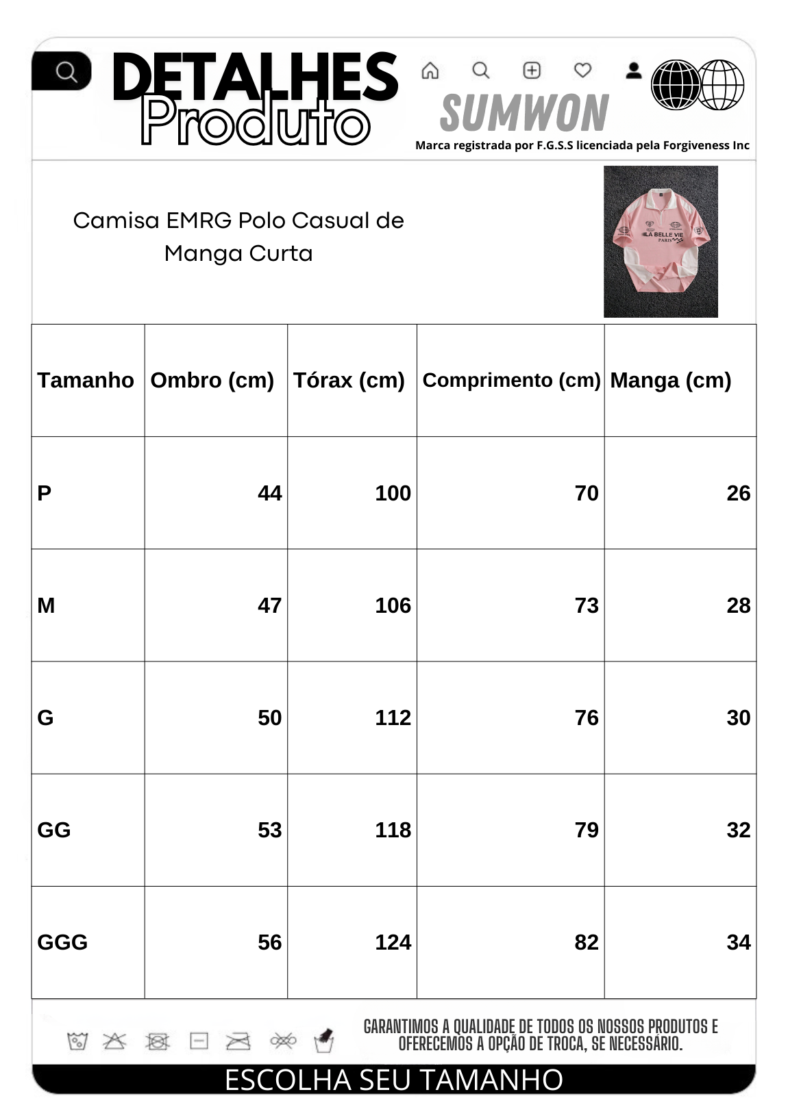 Camisa EMRG Polo Casual de Manga Curta