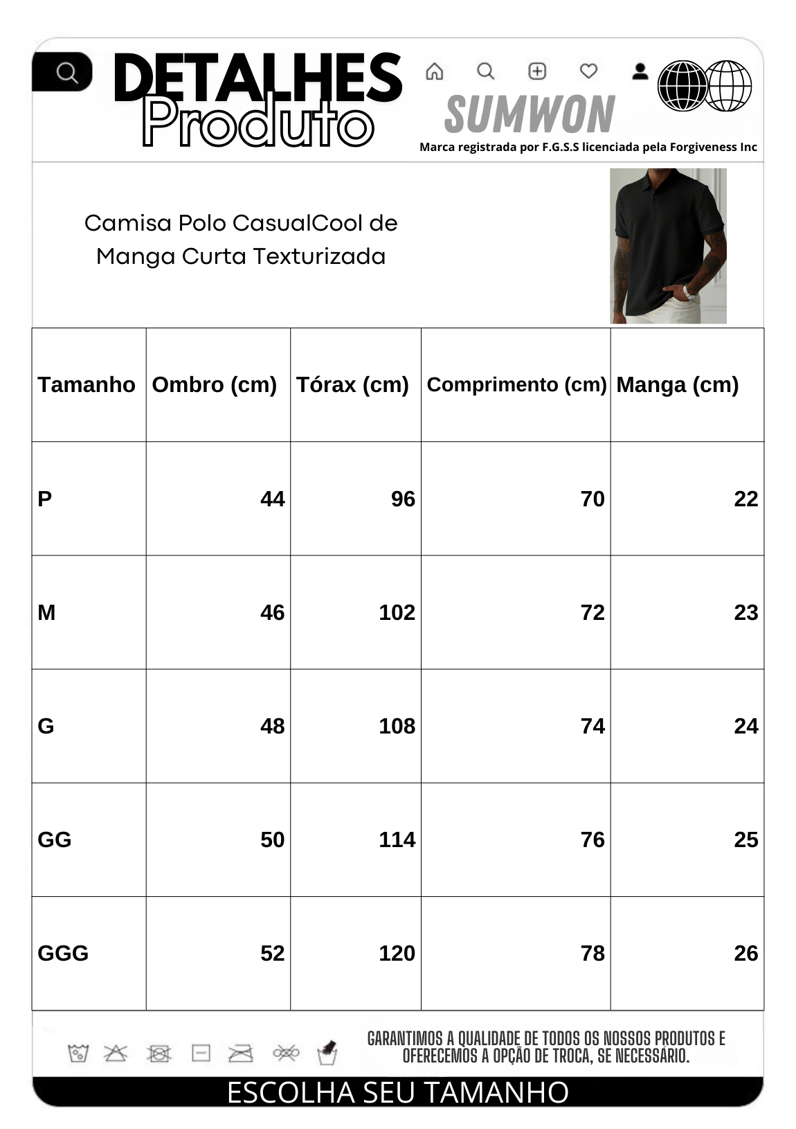 Camisa Polo CasualCool de Manga Curta Texturizada