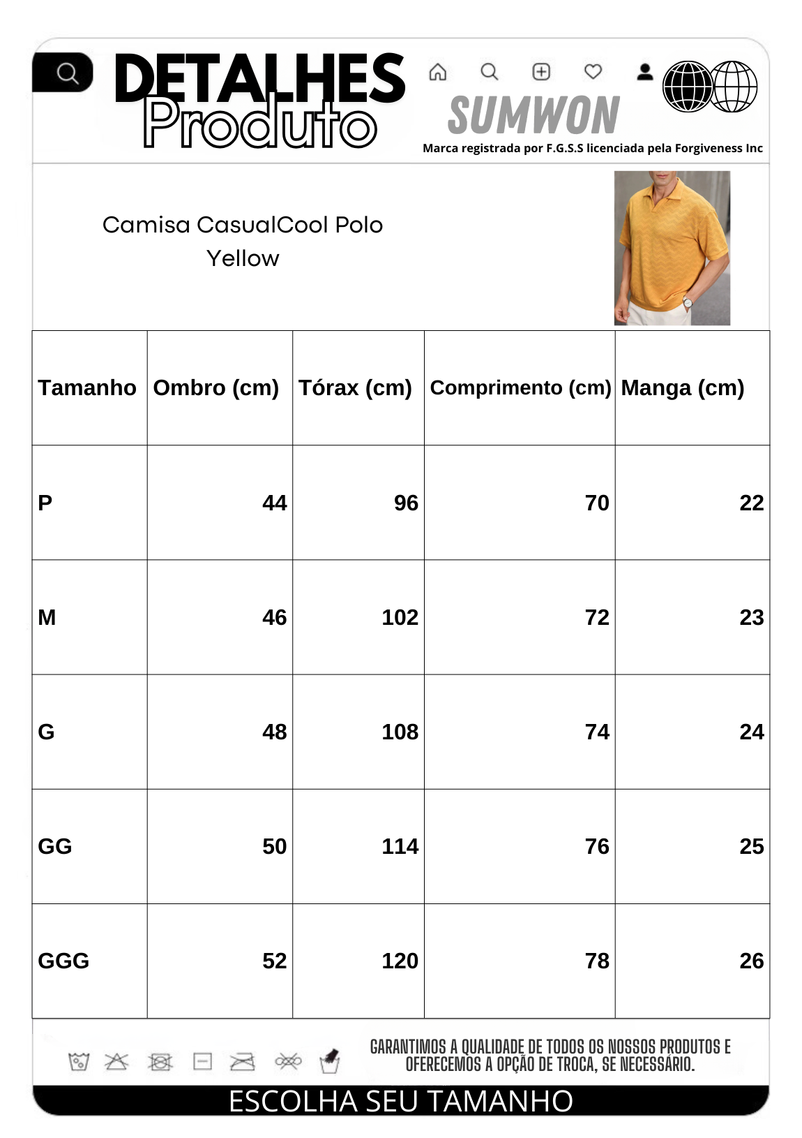 Camisa CasualCool Polo Yellow