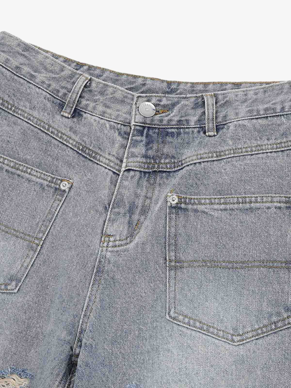 Distressed Ripped Denim Suit - 2460