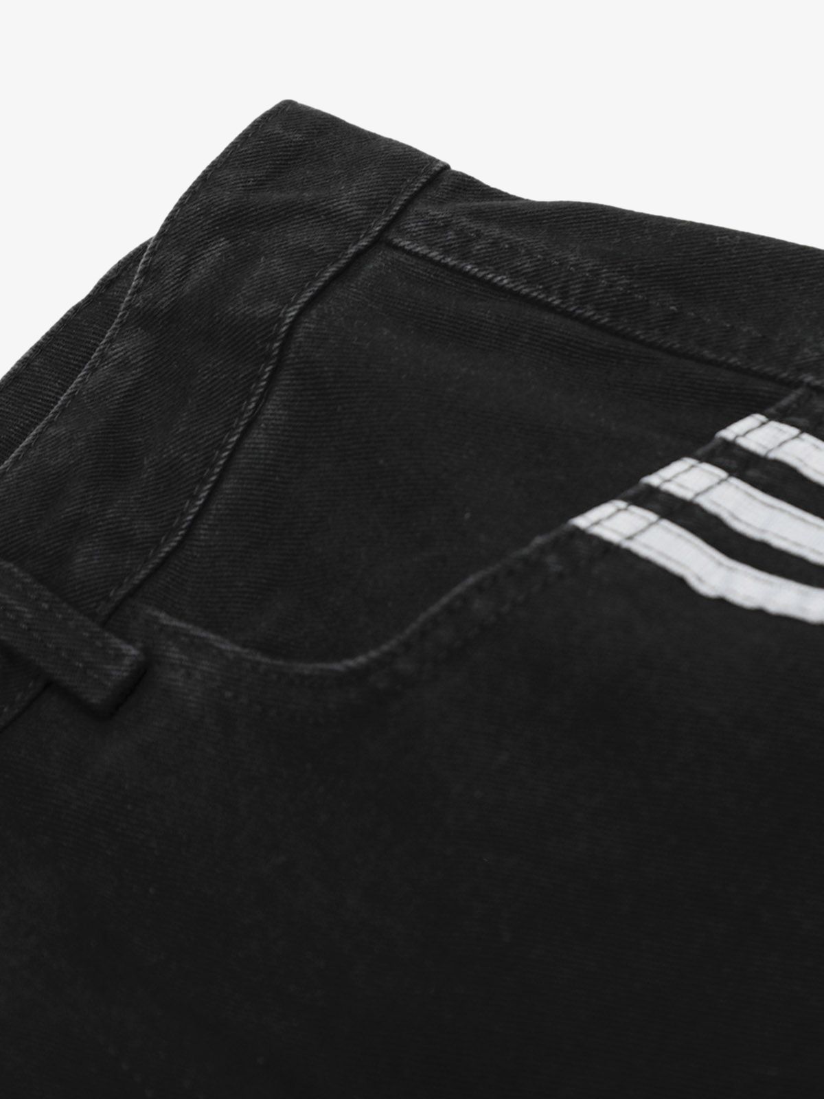 Striped Stitching Barrel Jeans - 2423