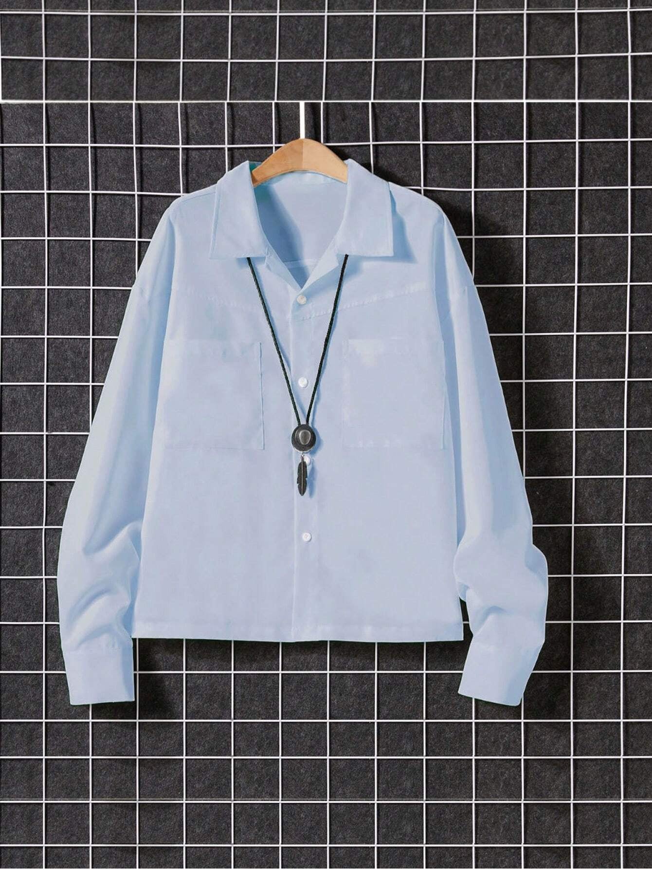 Camisa Homme Longa de Manga Comprida Coreana