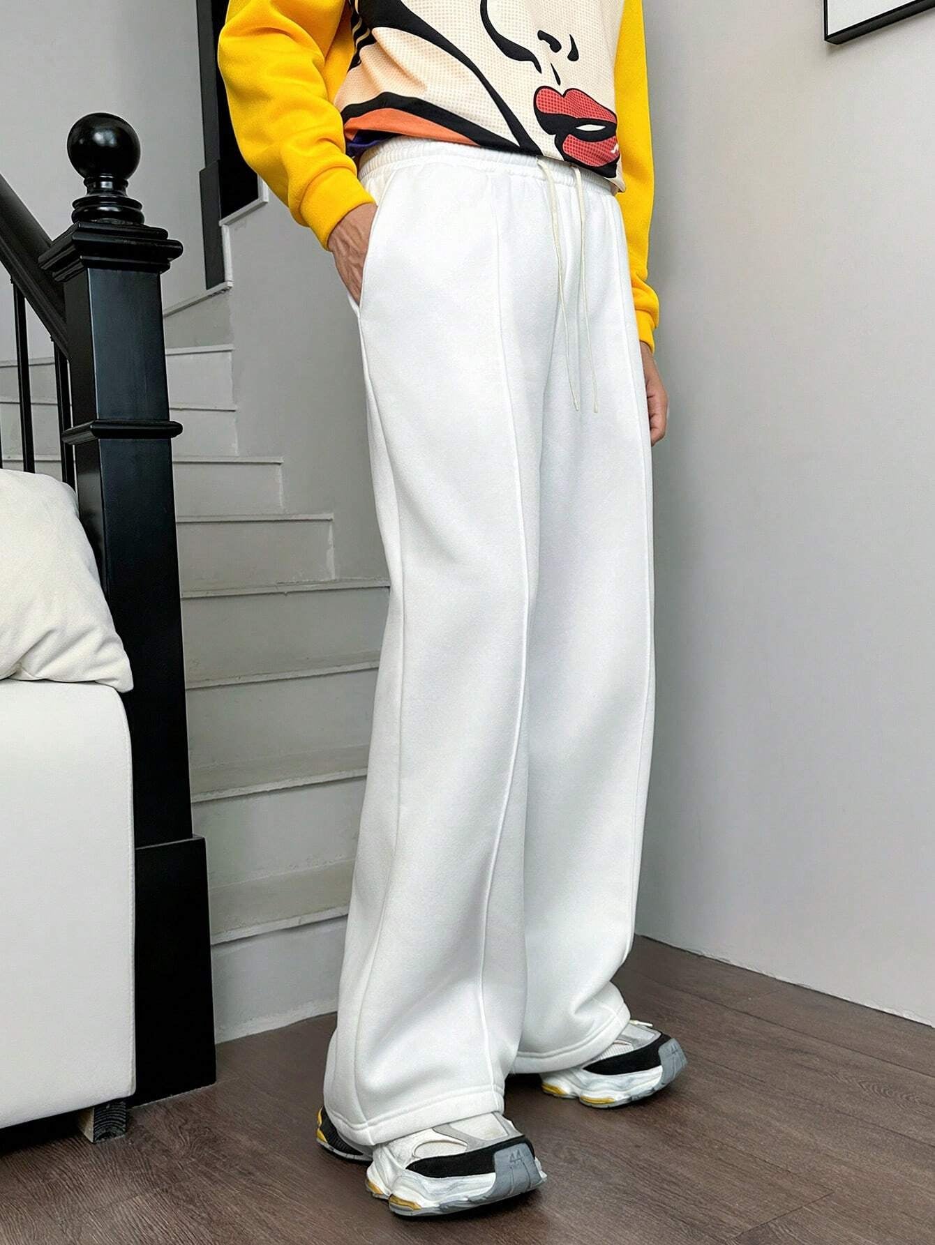 Calça Vintage Oversized Malha Estilo Y2K