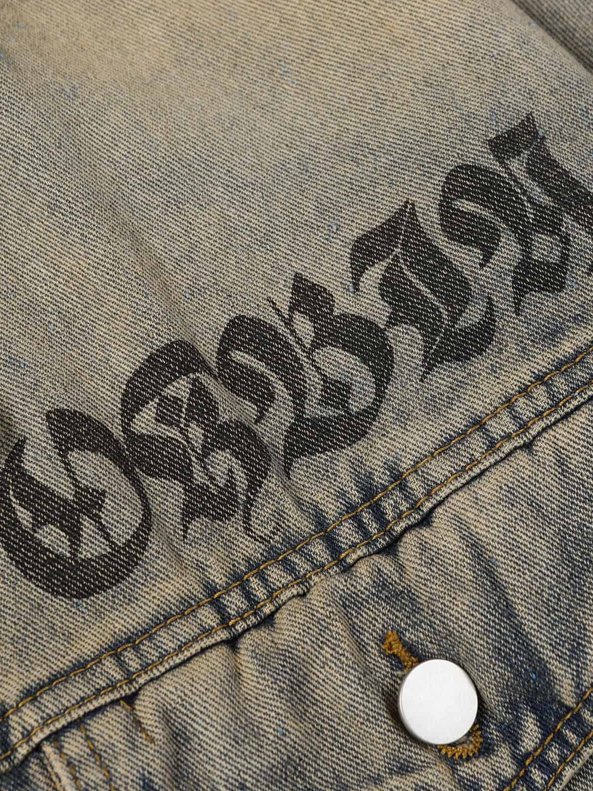 Jaqueta Washed Vintage Letter