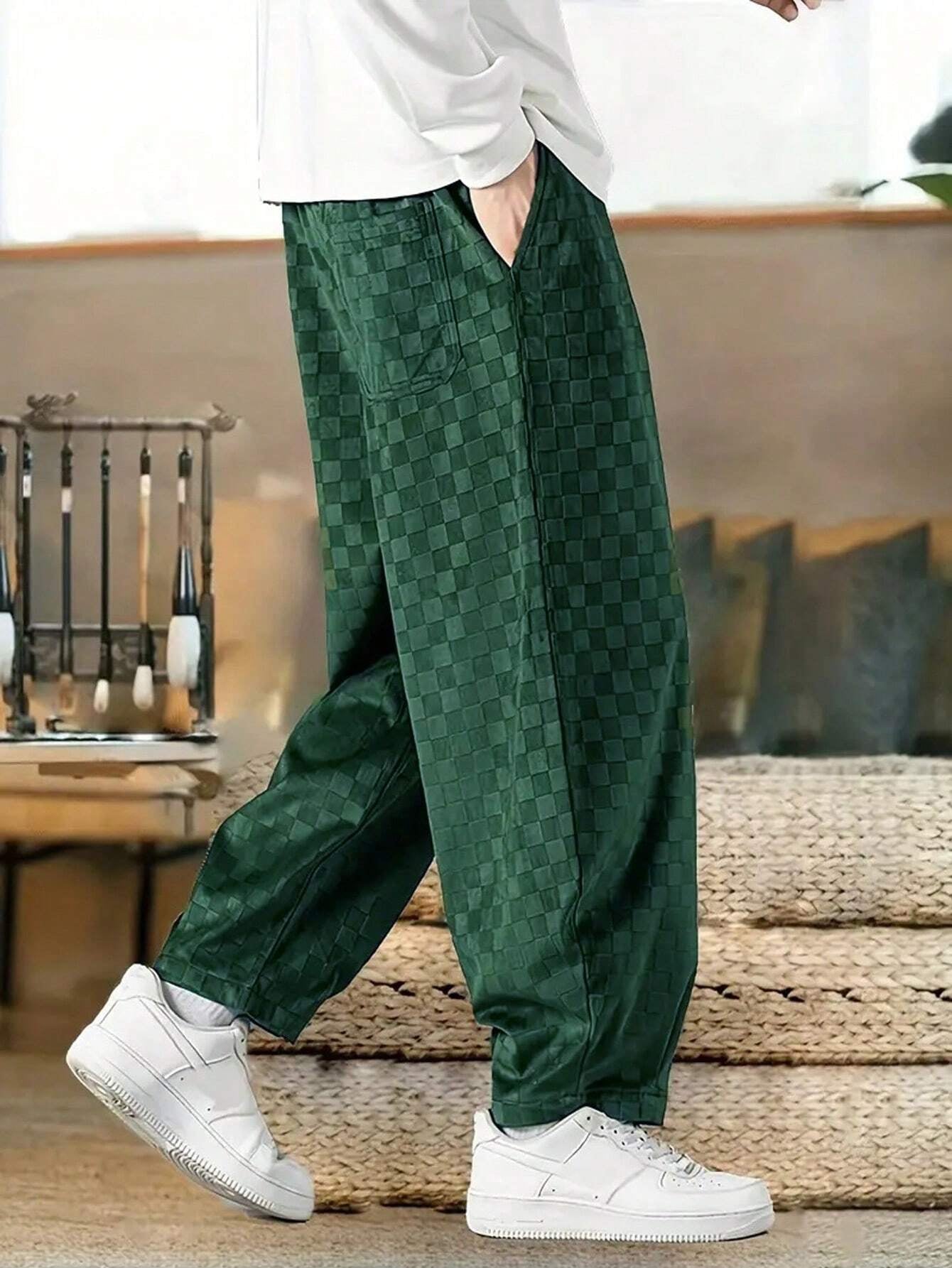 Calça Dauomo de moletom em veludo cotelê