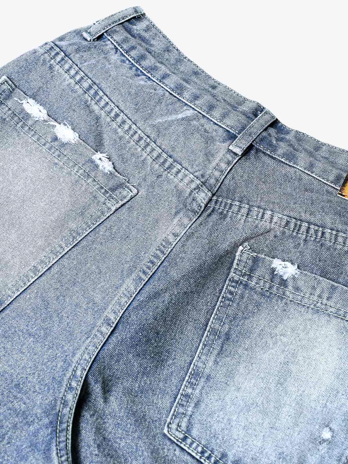 Thesupermade High Street Washed Distressed Denim Shorts - 2100