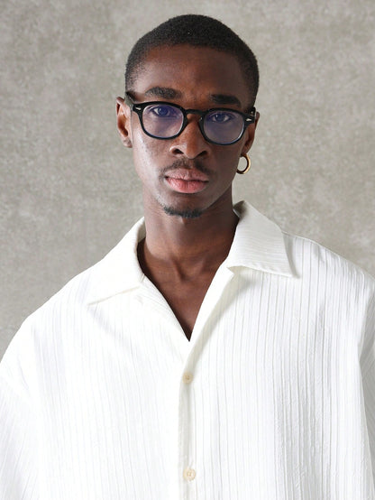 Camisa com Colarinho Revere Estilo Boxy