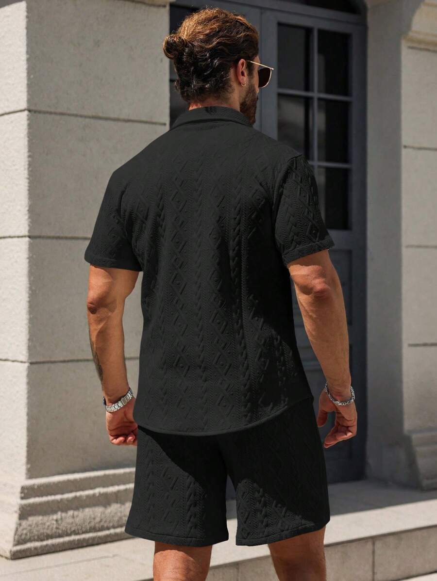 Conjunto CasualCool Conjunto de Camisa e Shorts Casuais de Verão