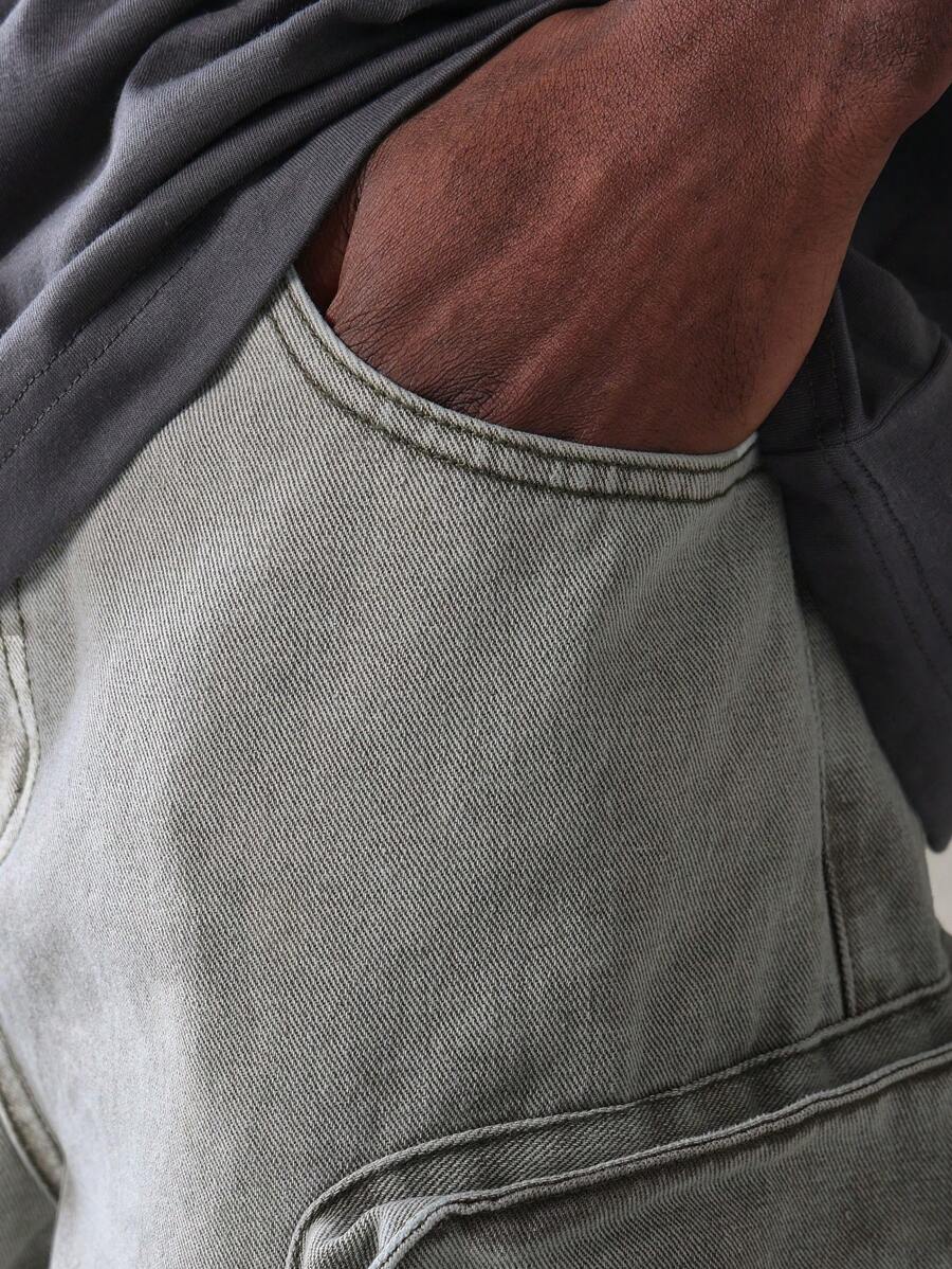 Shorts Cargo Tático Denim