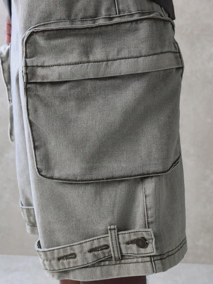 Shorts Cargo Tático Denim