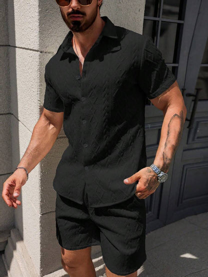 Conjunto CasualCool Conjunto de Camisa e Shorts Casuais de Verão