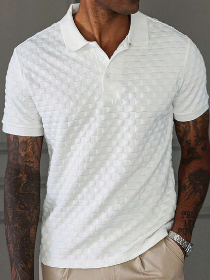 Polo Básica de Manga Curta com Gola Virada