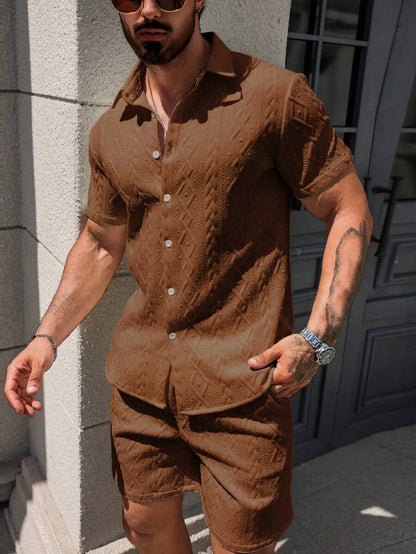 Conjunto CasualCool Conjunto de Camisa e Shorts Casuais de Verão