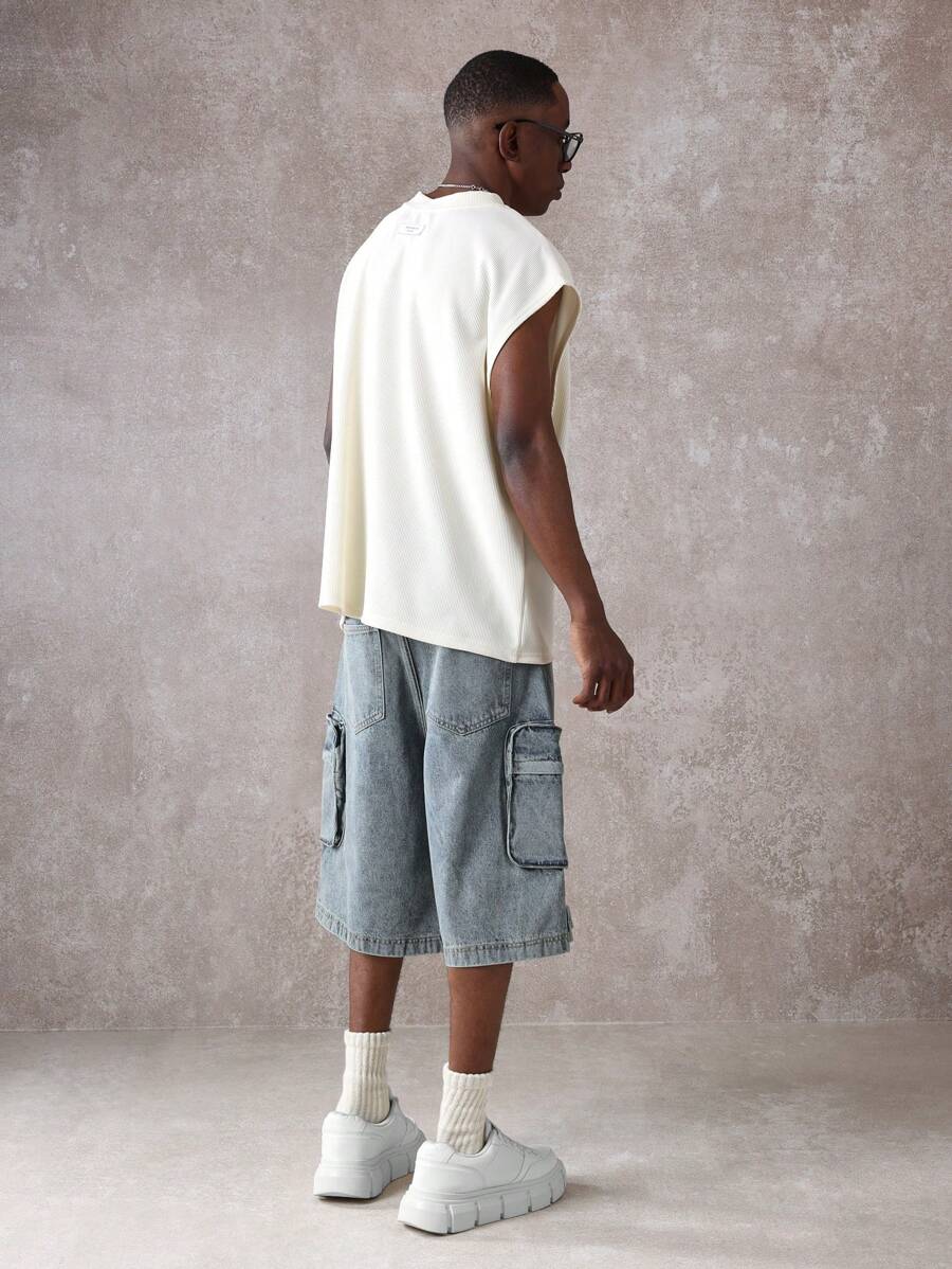 Shorts Cargo Tático Denim