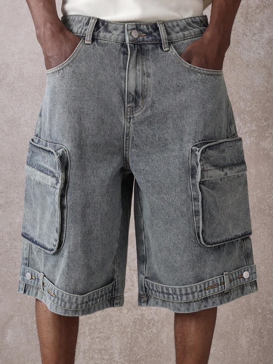 Shorts Cargo Tático Denim