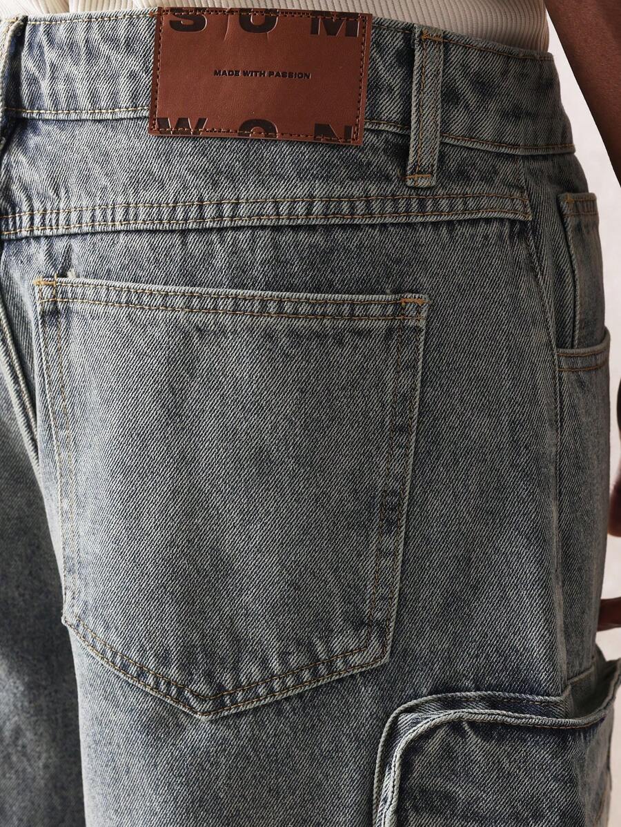 Shorts Cargo Tático Denim