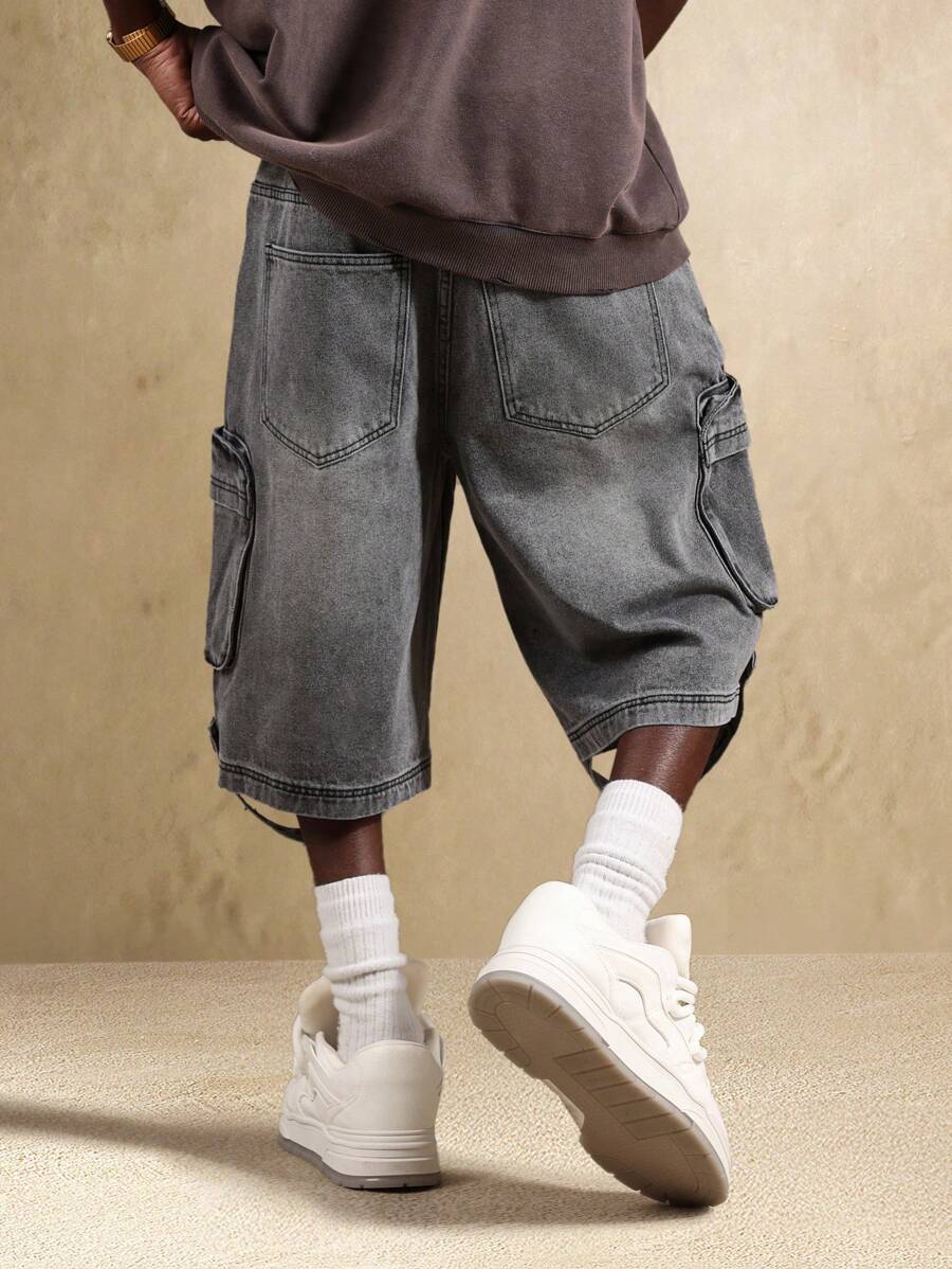 Shorts Cargo Tático Denim