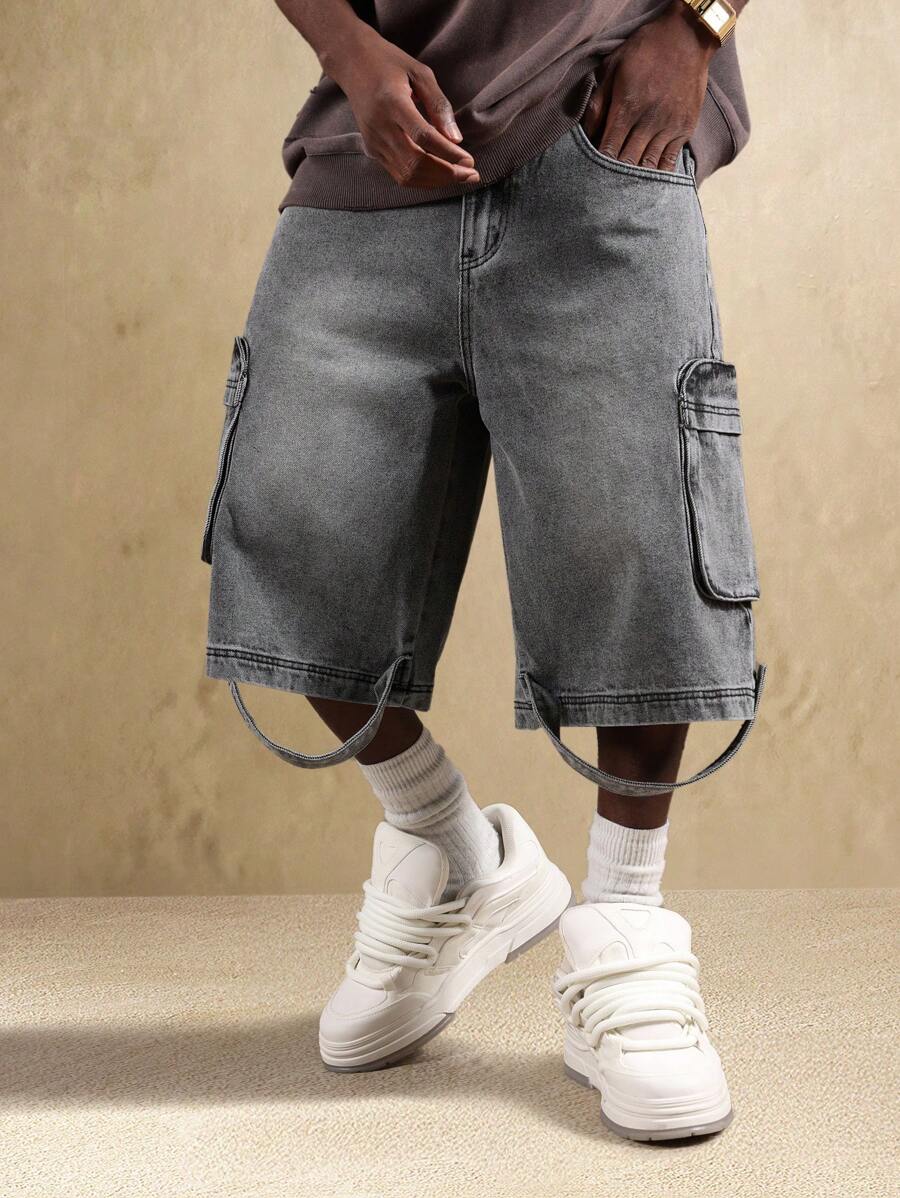 Shorts Cargo Tático Denim