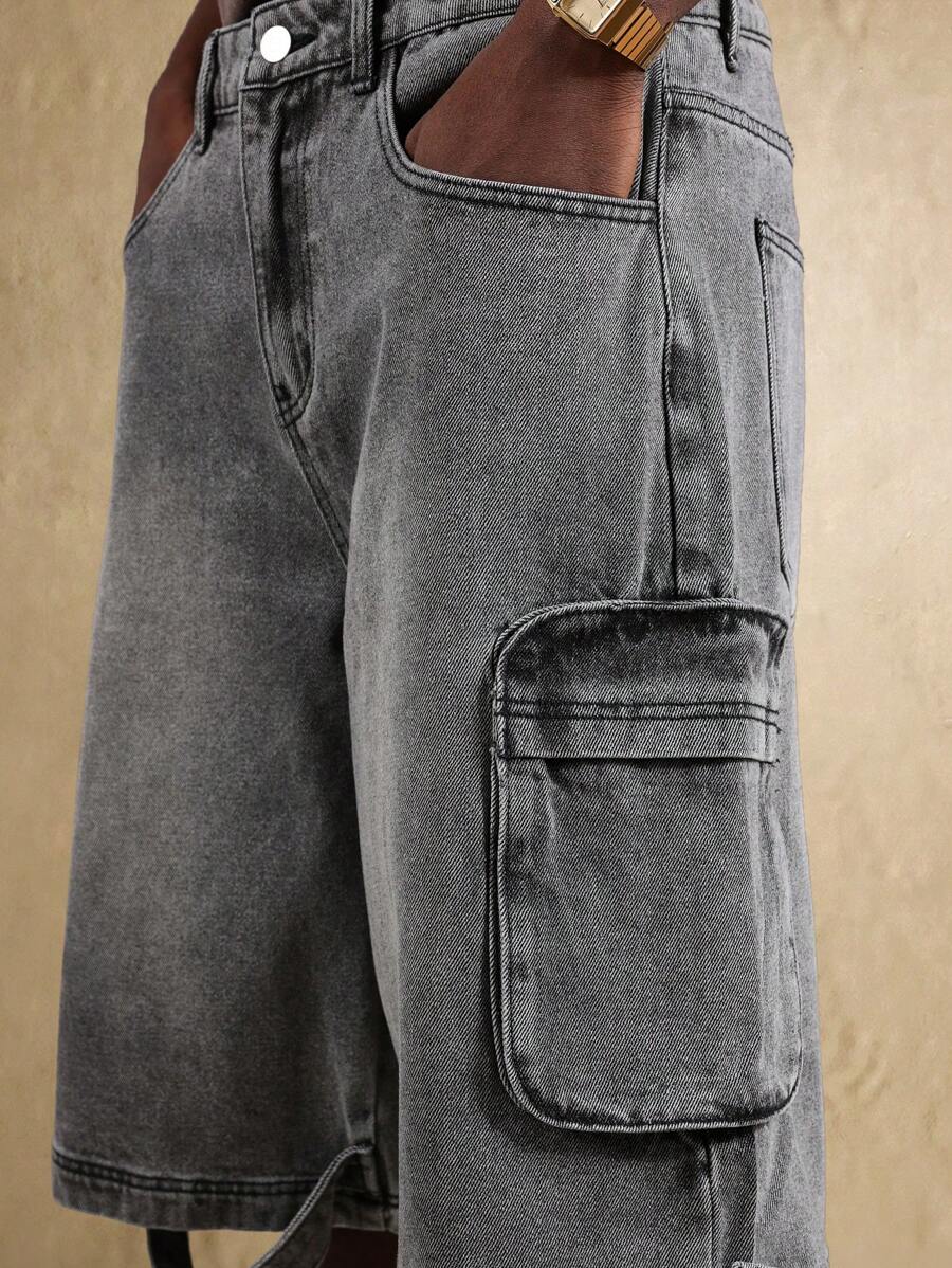 Shorts Cargo Tático Denim
