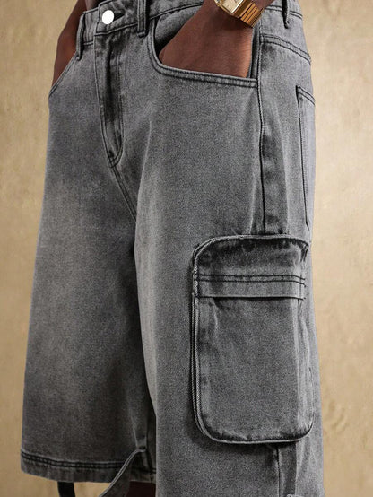 Shorts Cargo Tático Denim