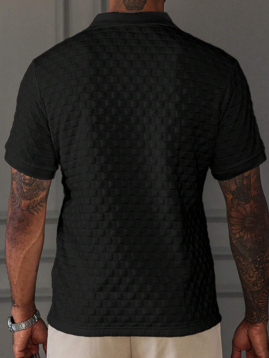 Polo Básica de Manga Curta com Gola Virada