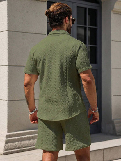 Conjunto CasualCool Conjunto de Camisa e Shorts Casuais de Verão