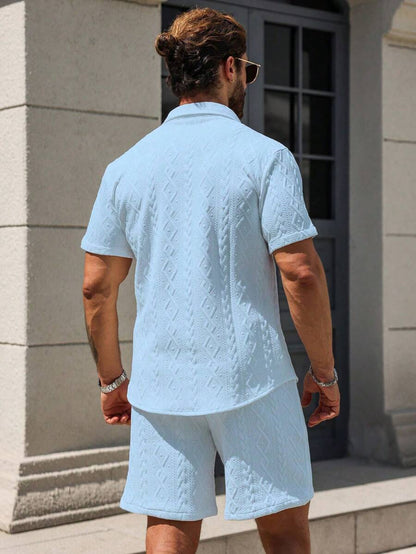 Conjunto CasualCool Conjunto de Camisa e Shorts Casuais de Verão