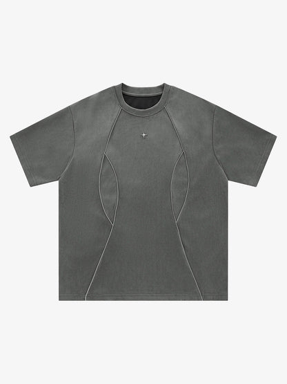 Functional Deconstructed Split Short-sleeved T-shirt - 2437
