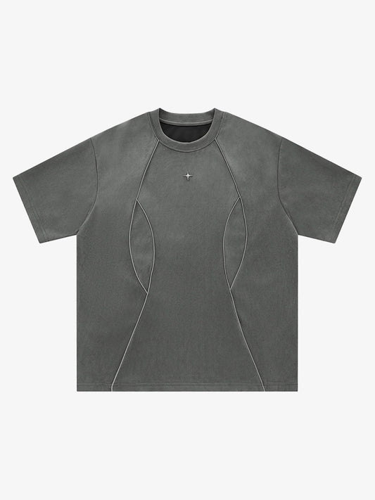 Functional Deconstructed Split Short-sleeved T-shirt - 2437