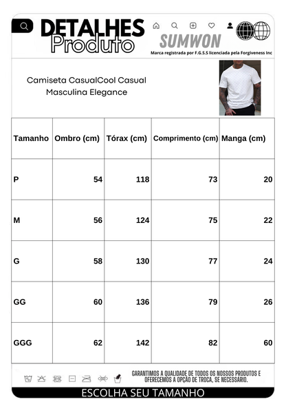 Camiseta CasualCool Casual Masculina Elegance