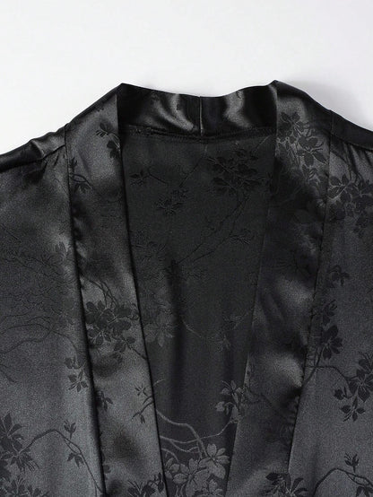 Conjunto Hypemode Camisa e Shorts Estampa Floral Jacquard