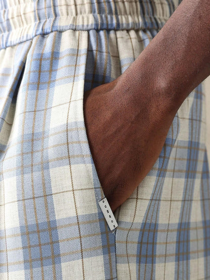 Calça Solta Xadrez com Cordões