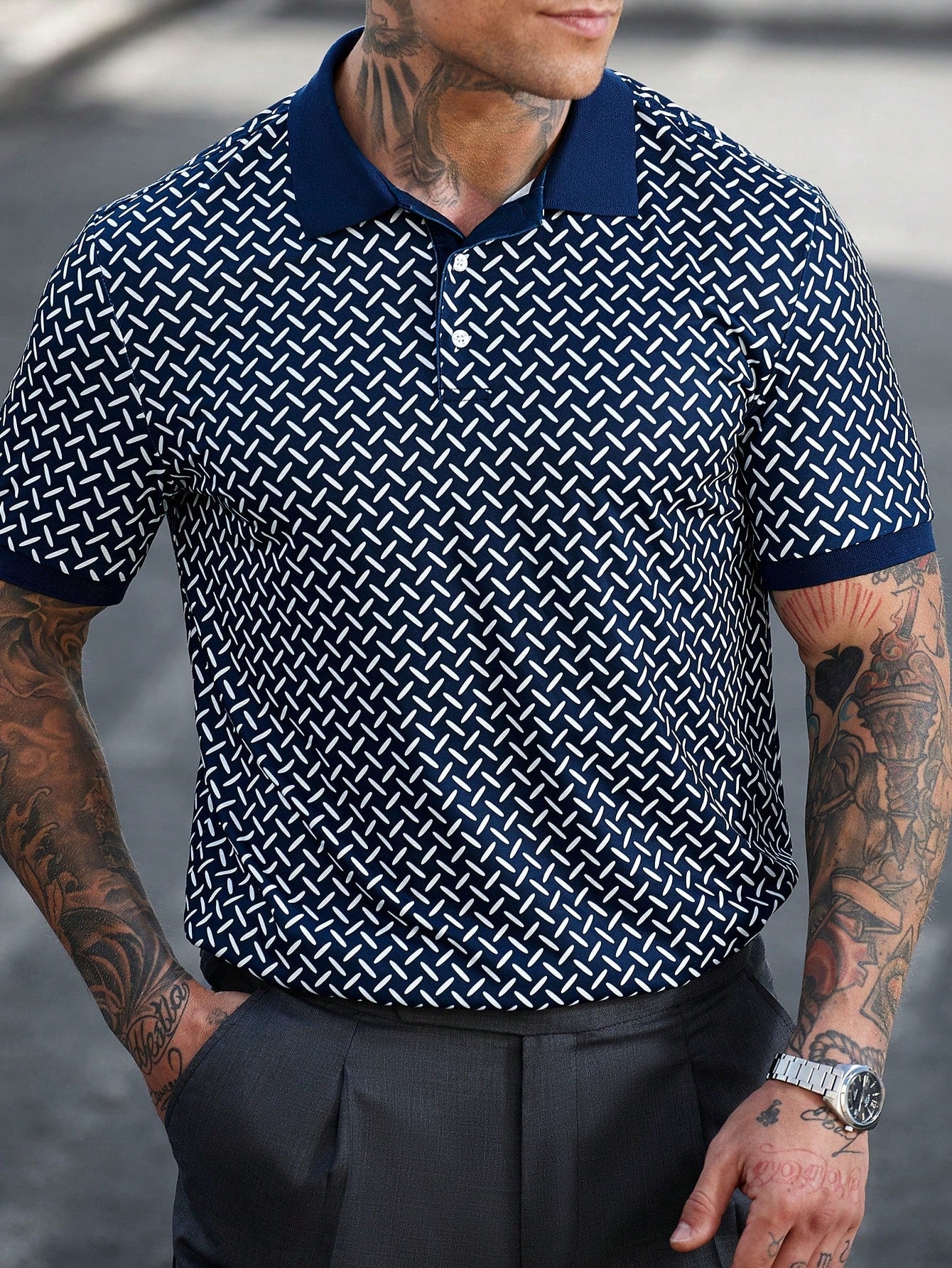 Camisa CasualCool Polo de Manga Curta Detalhada