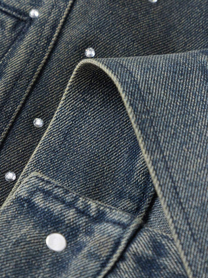 Jaqueta  Beaded Washed Denim