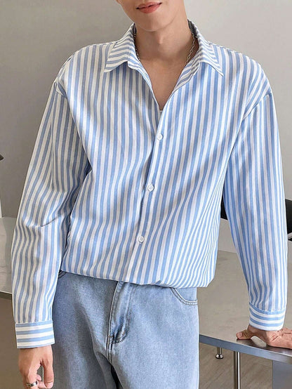 Camisa Joysei Social de Manga Longa Listrada