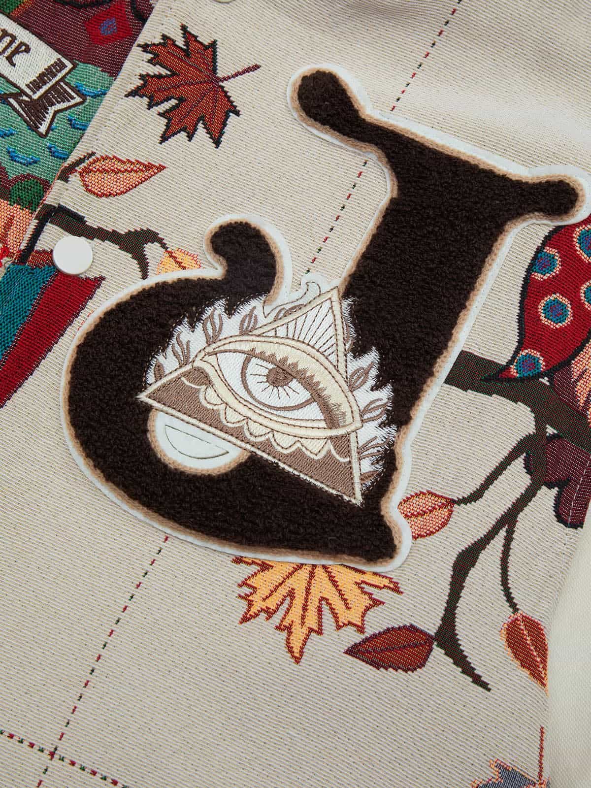 Jaqueta Owl Patch College Baseball Jersey