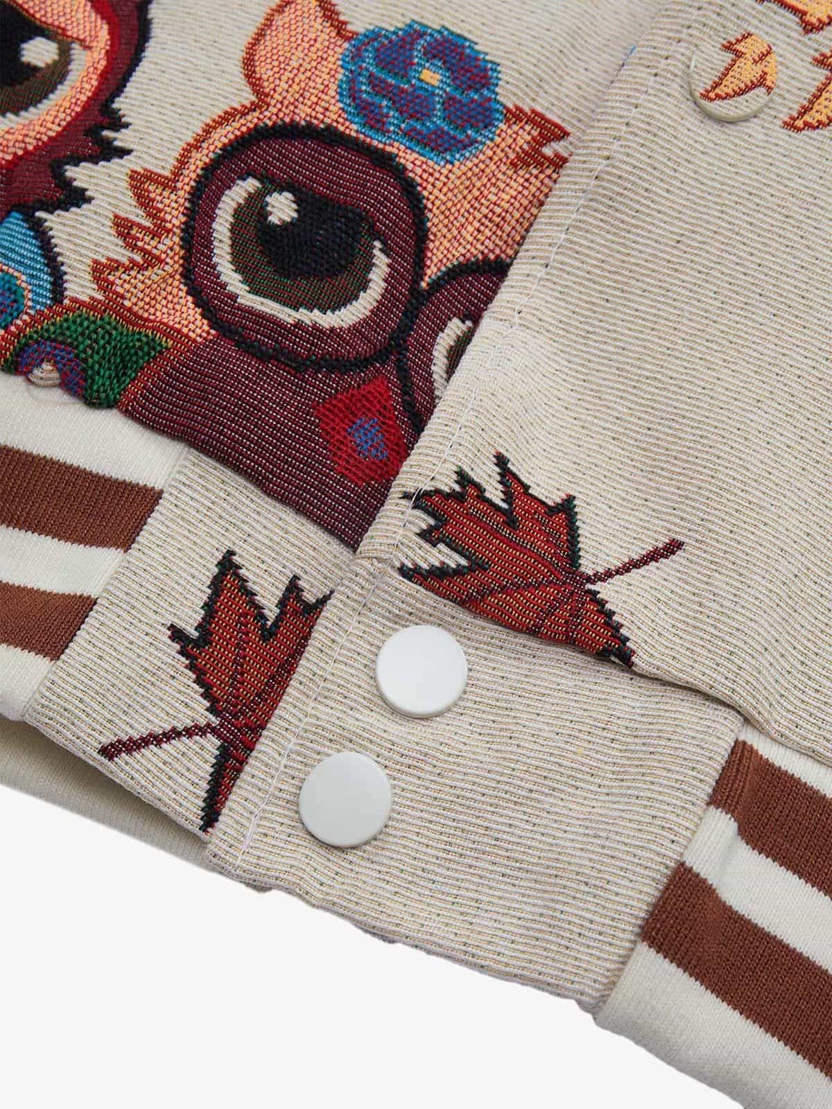 Jaqueta Owl Patch College Baseball Jersey