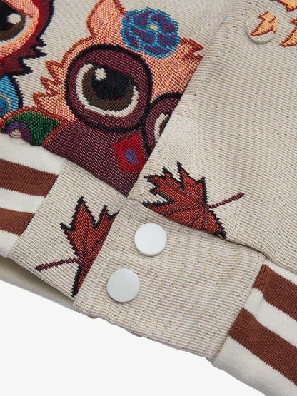 Jaqueta Owl Patch College Baseball Jersey