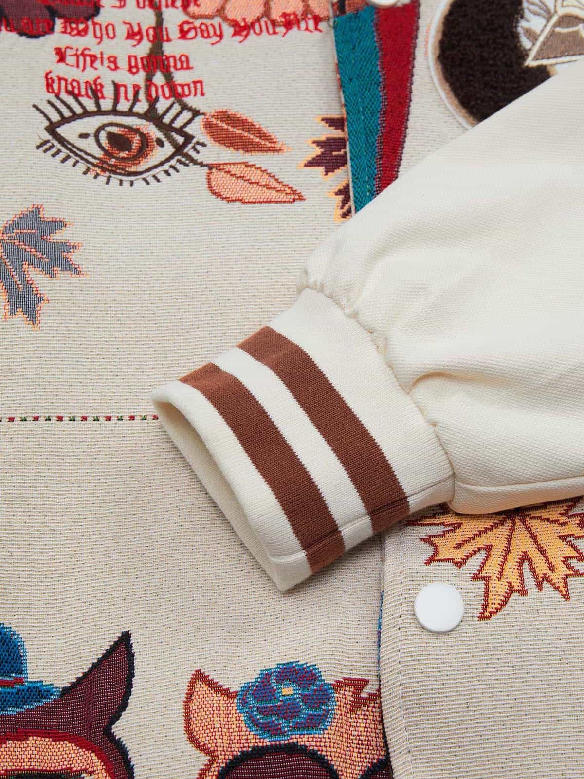 Jaqueta Owl Patch College Baseball Jersey