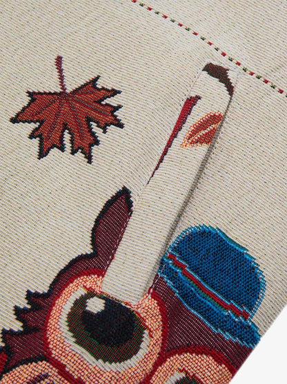 Jaqueta Owl Patch College Baseball Jersey