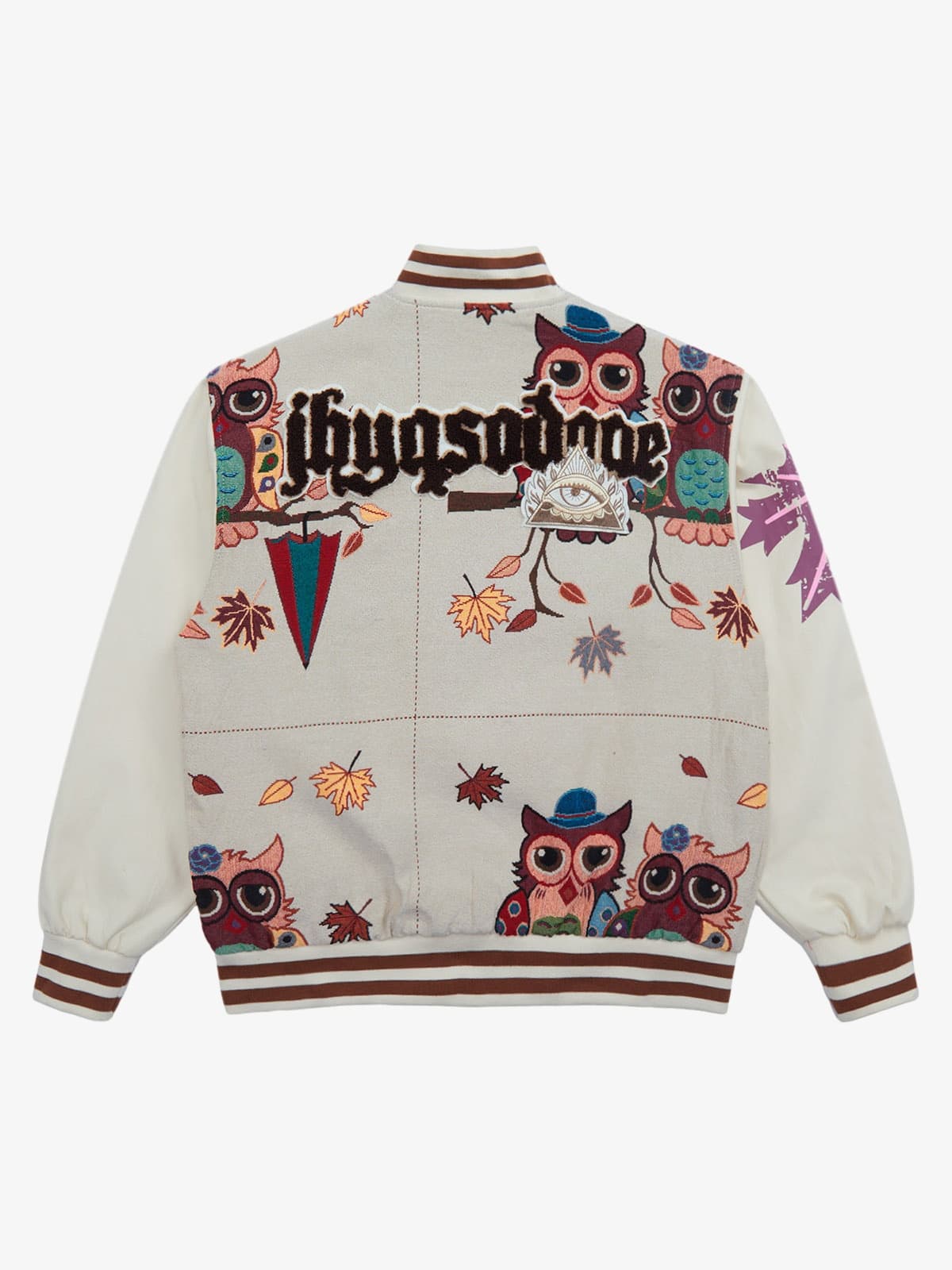 Jaqueta Owl Patch College Baseball Jersey