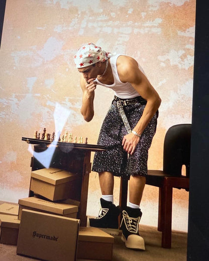 Shorts Stitching Letter Drawstring