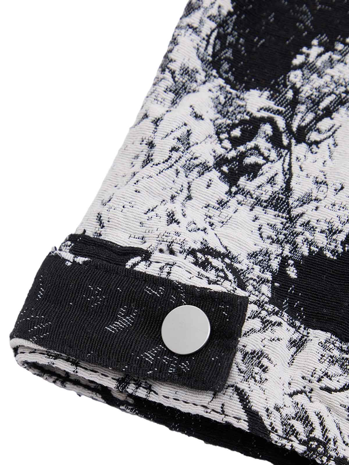 Jaqueta Black And White Contrast Floral