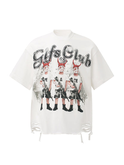 Graffiti Letters Devil Design Graphic T-Shirt