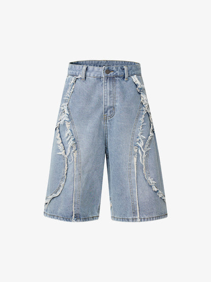 Thesupermade High Street Washed Distressed Denim Shorts - 2100