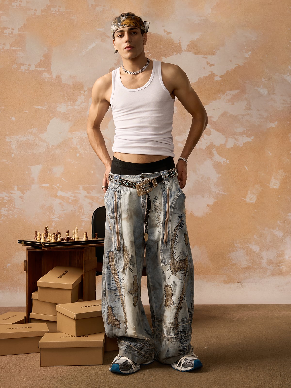 Calça RO Style Washed Barrel Jeans