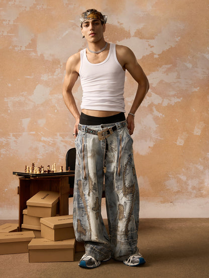 Calça RO Style Washed Barrel Jeans