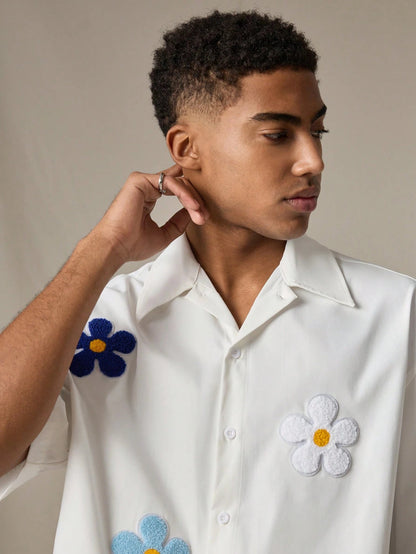 Camisa UrbanChill StreetEZ Florals de Manga Curta