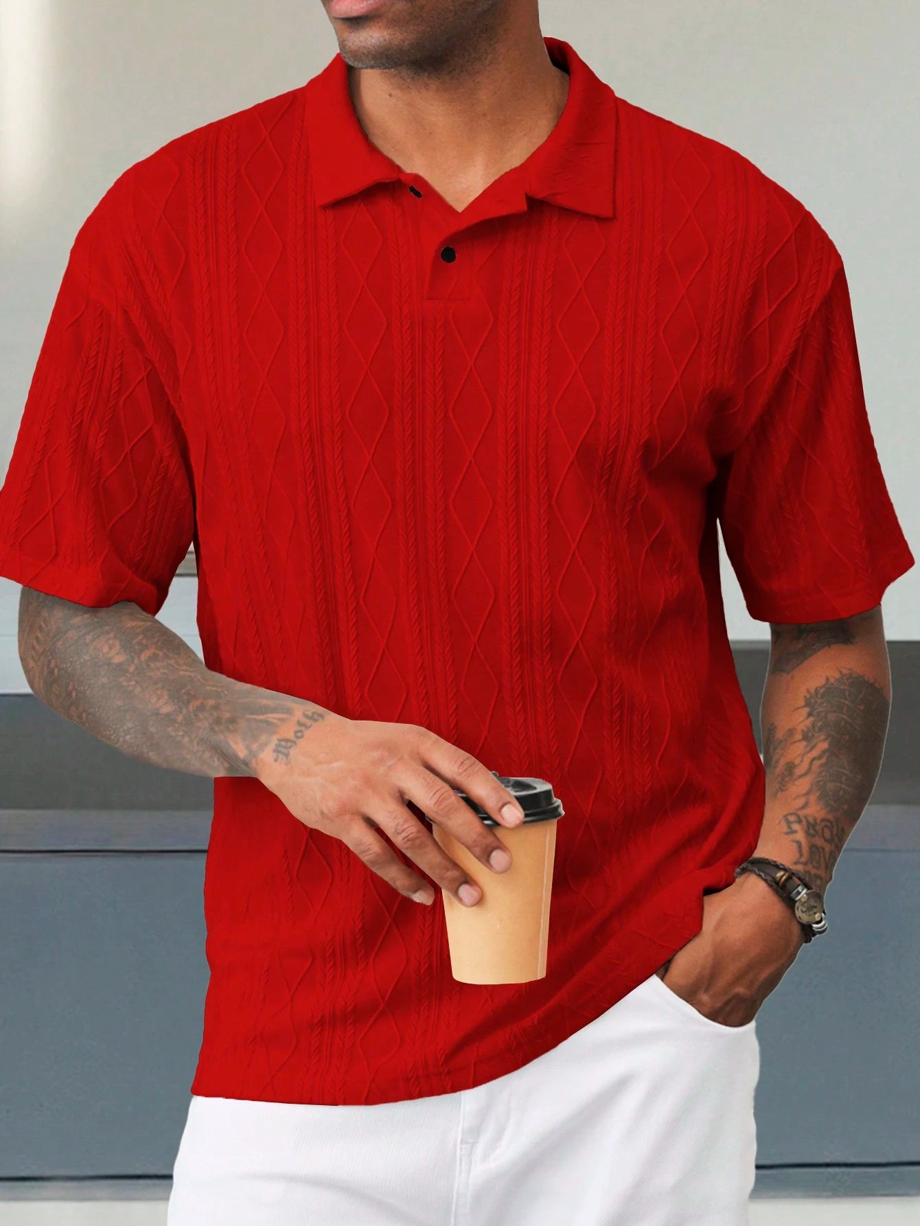 Camisa CasualCool  Polo de Manga Curta Casual/Escritório